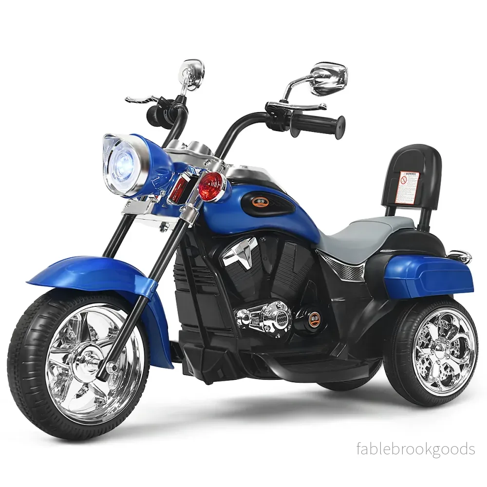 6V – elmotorcykel med justerbar strålkastare + – 91 x 48 x 64 cm – Blå