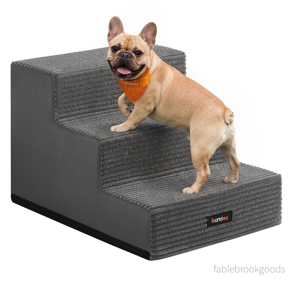 Hondentrap – Met Antislip Treden – Voor Kleine Honden – Loodgrijs – 46 x 40 x 33 cm Hondentrap – Met Antislip Treden – Voor Kleine Honden – Loodgrijs – 46 x 40 x 33 cm