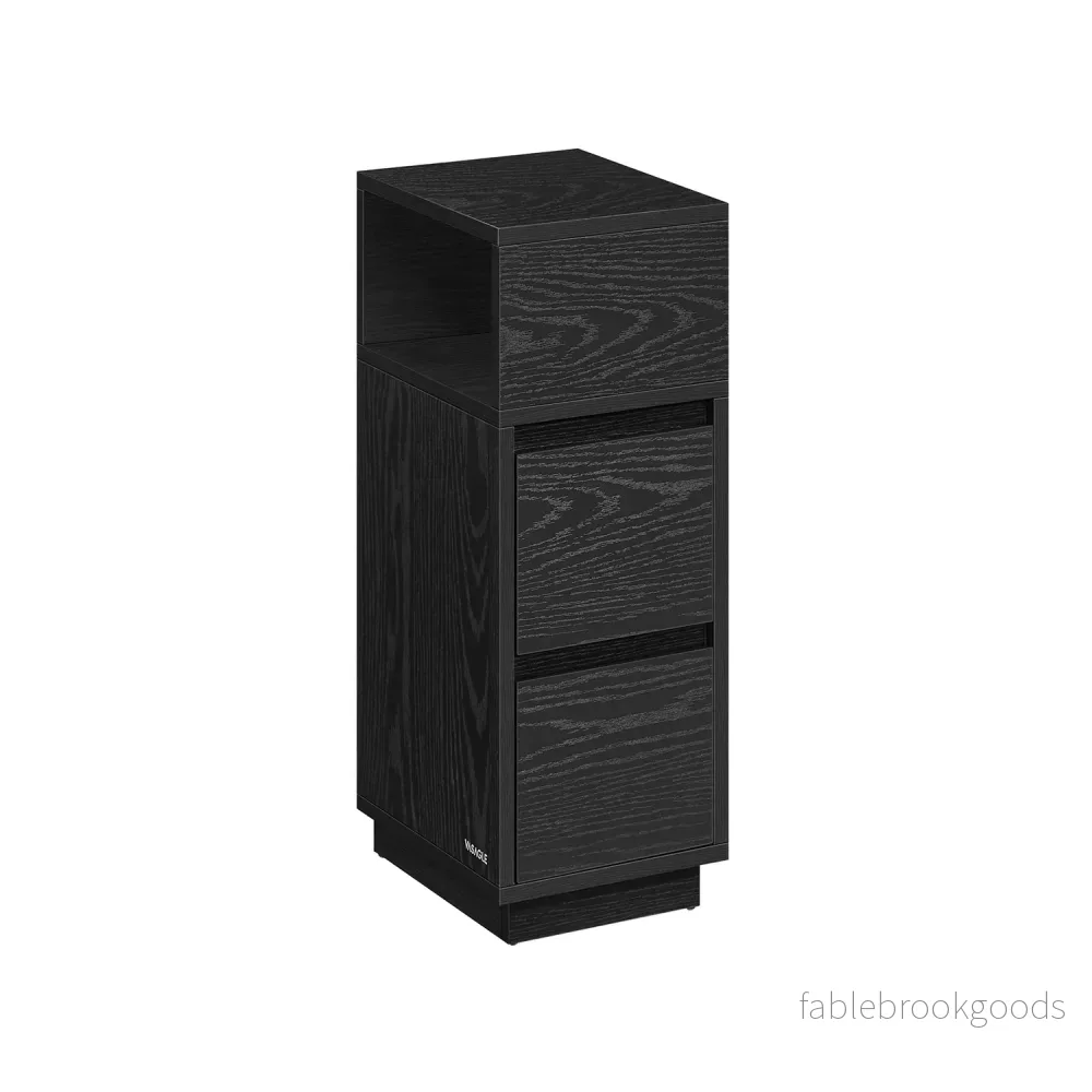Sängbord i Ebenholtssvart – 2 lådor – 30 x 25 x 65 cm Sängbord i Ebenholtssvart – 2 lådor – 30 x 25 x 65 cm