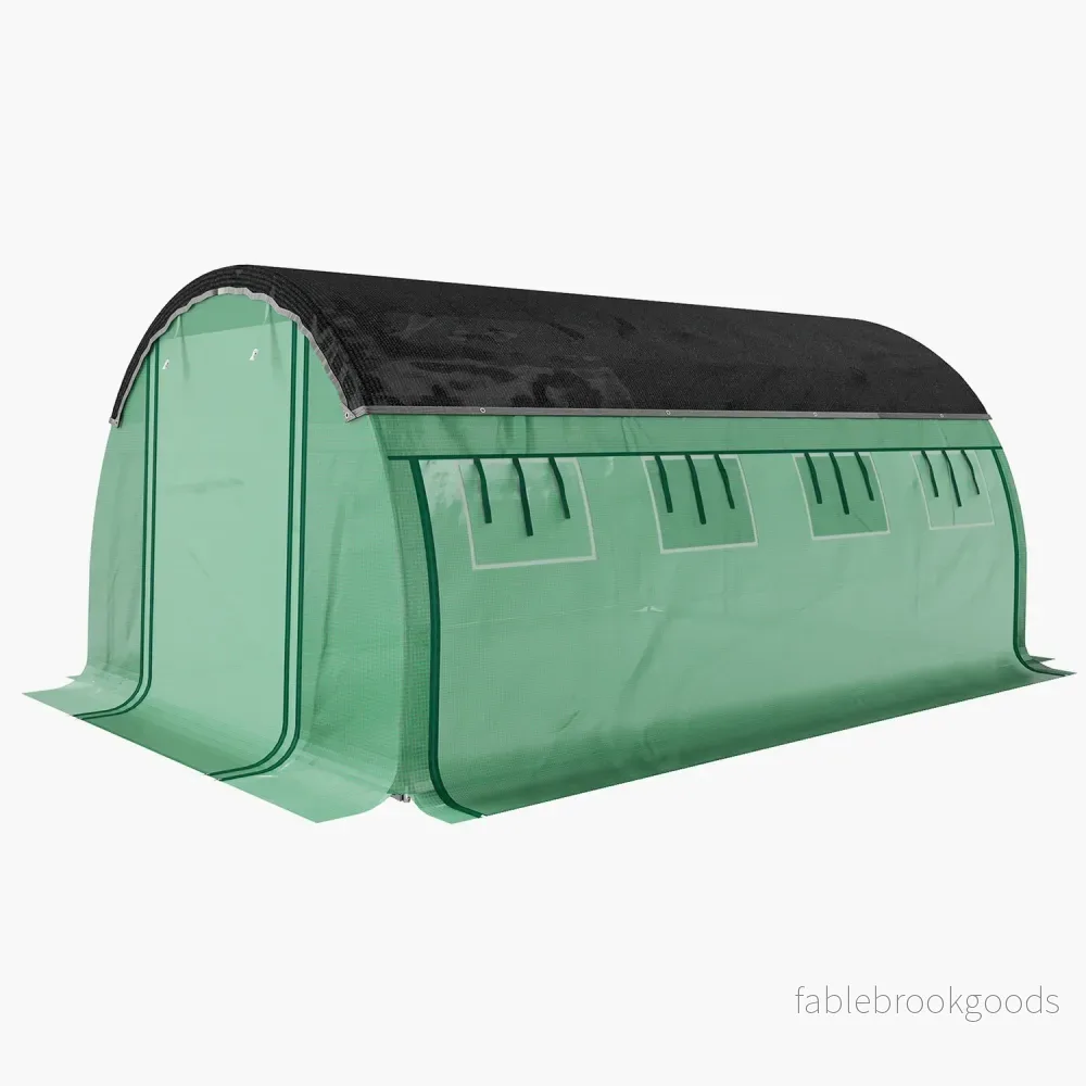 Växthus 4x3x2m, UV-beständig, 8 fönster, vintertät