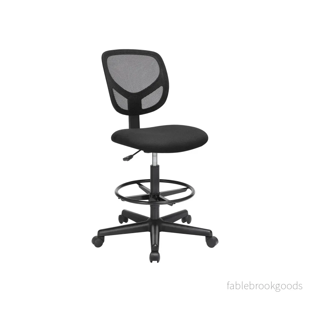 Kontorsstol – Justerbar fotring – Mesh som andas – Svart