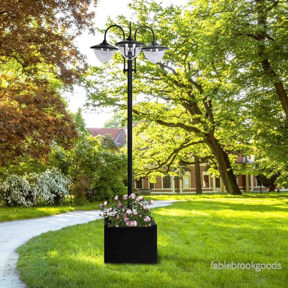 Solar Garden Light, 3-head lampa med blomkruka bas - Bild 2