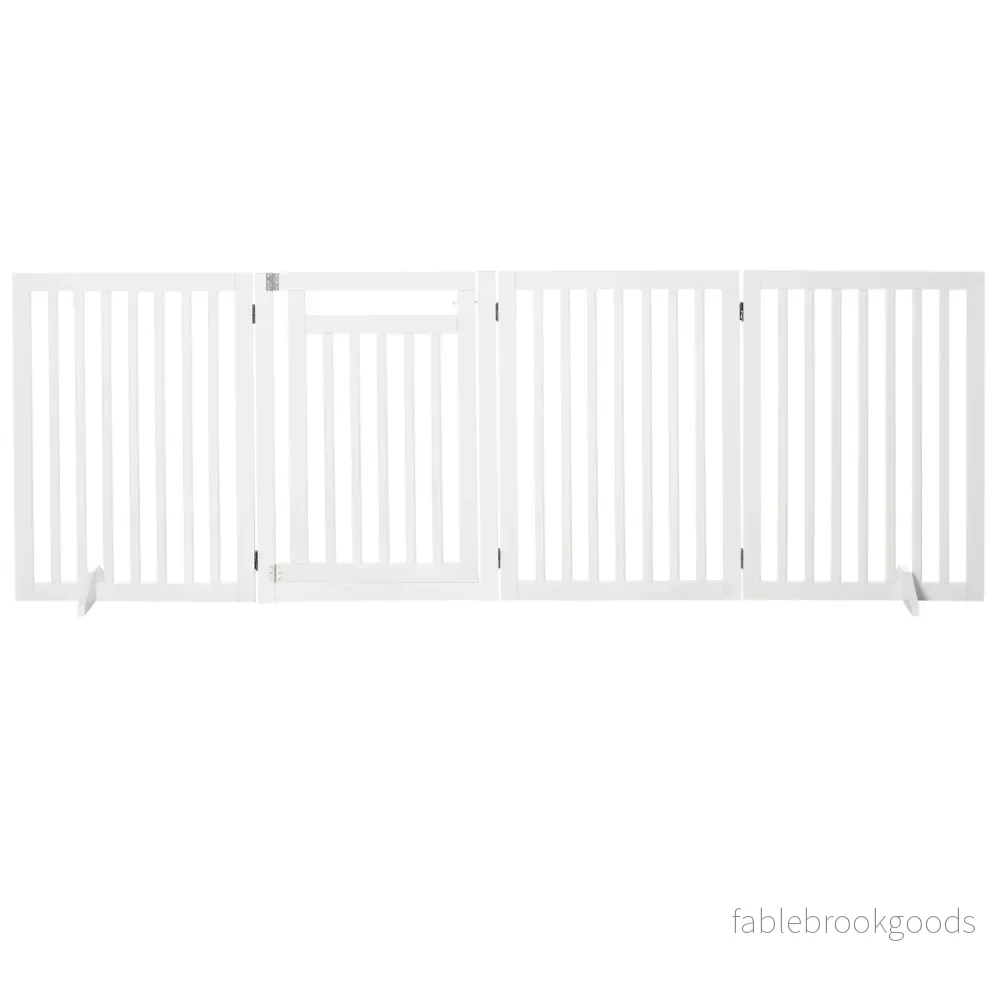 Fällbar trappgrind, Borrfri, Vit, 81cm, Fristående