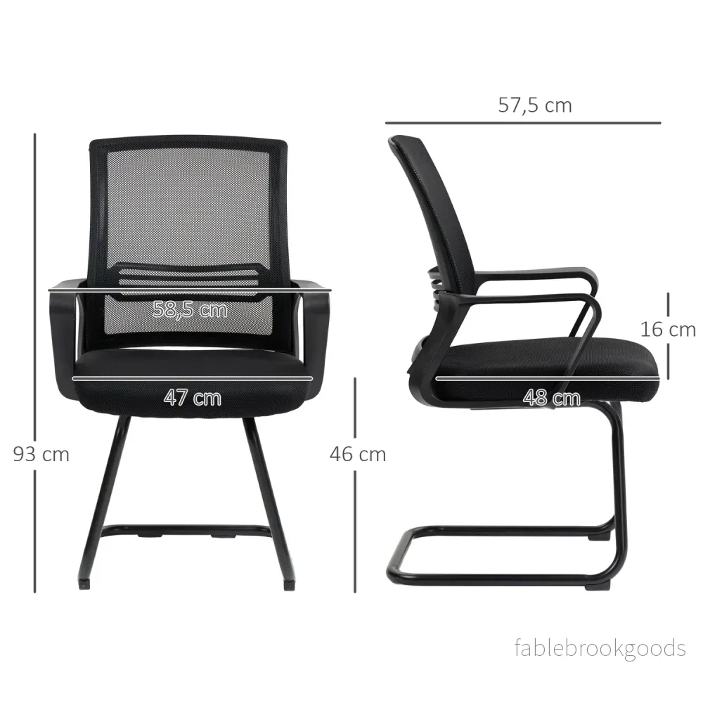 Ergonomisk nätstol, skum, metallben, svart - Bild 3