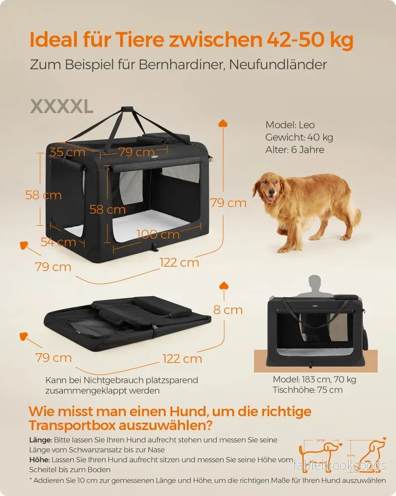 Hundbox med handtag – robust ram – svart - Bild 3