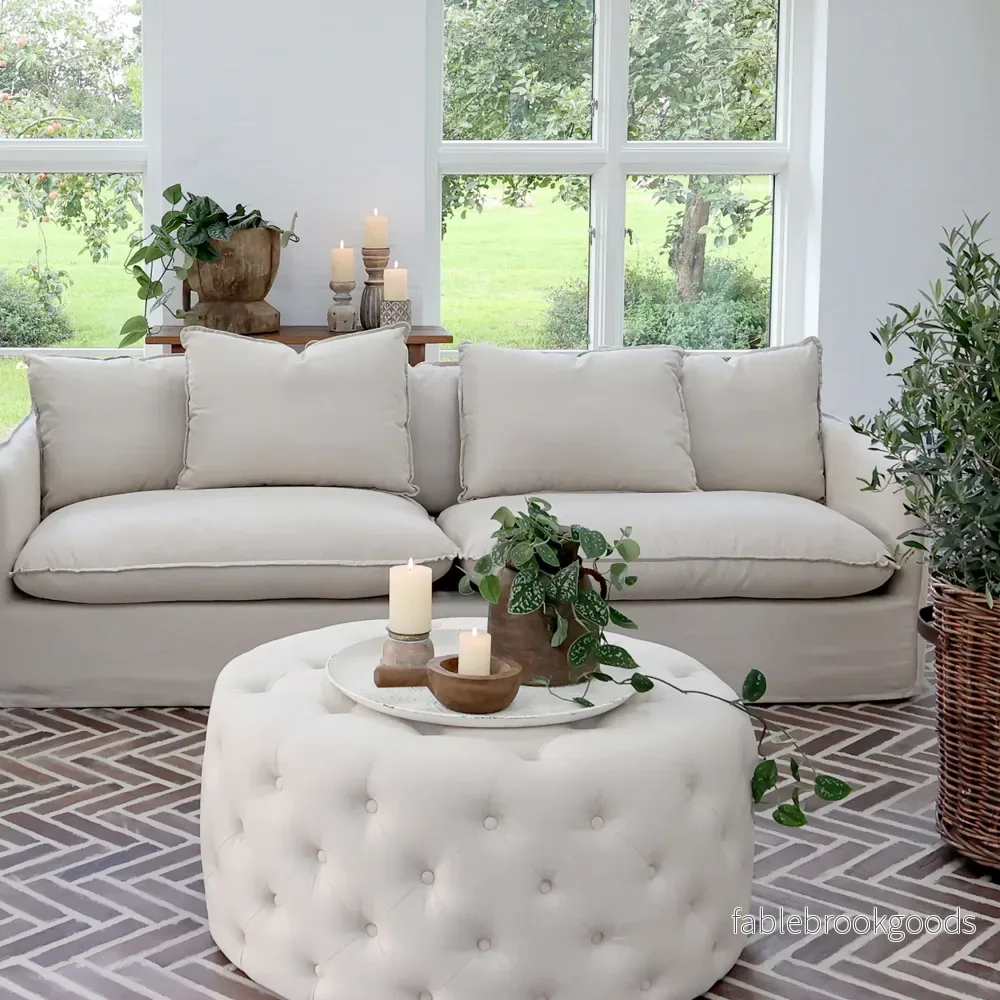 Linneklädd 3-sits soffa Malo – exklusiv och avslappnad design - Bild 3