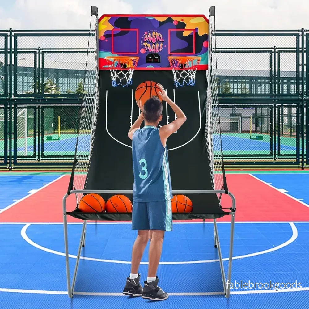 Basketballautomat – Fällbart Arcade spel med korgar – 2 – Svart - Bild 3