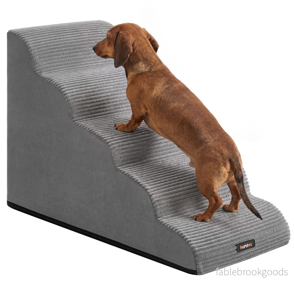 Hondentrap – Met Antislip Treden – Voor Kleine Honden – Duifgrijs – 84 x 40 x 58 cm