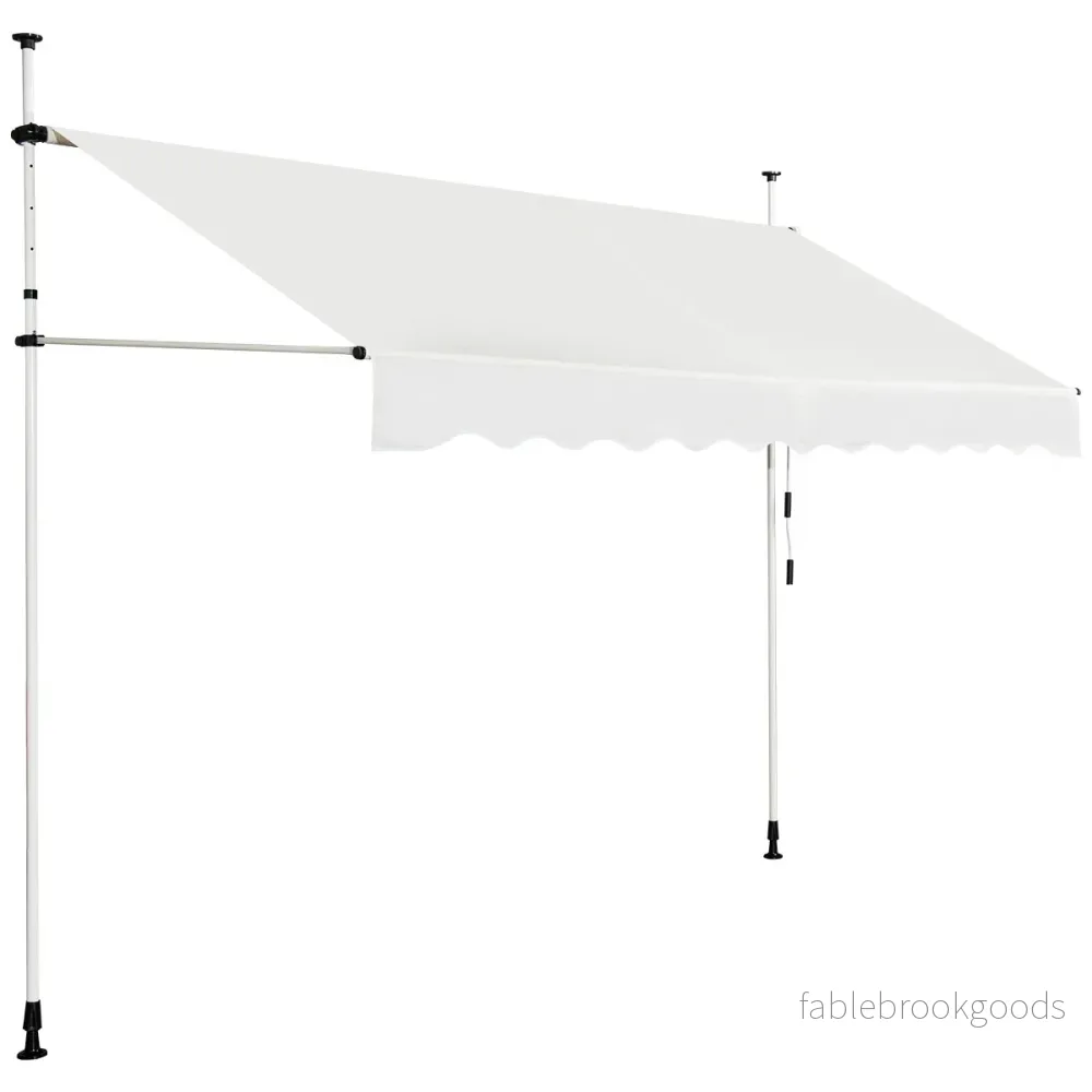 Utdragbart – solskydd med manuell vev höjdjusterbar – 250 x 120 cm – Beige