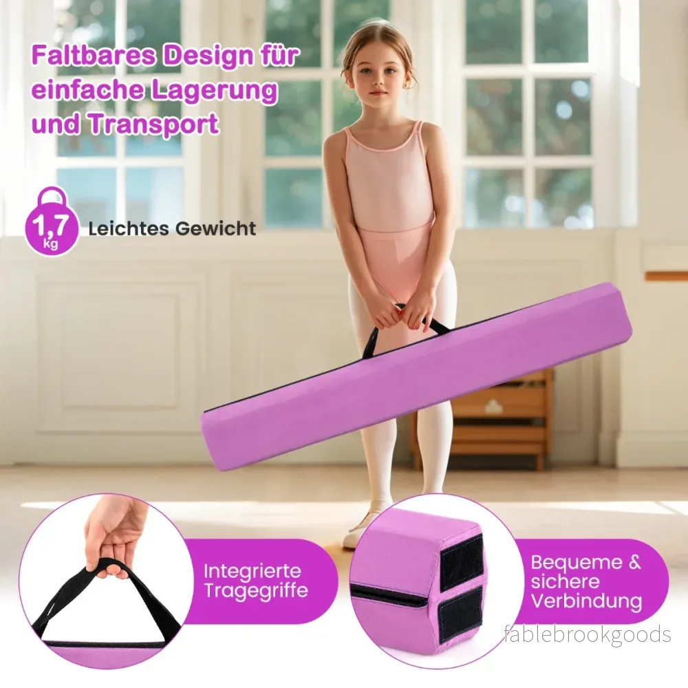 Balansbalk, – gymnastikbalk, hopfällbar, halkfri, upp till – 73 kg 210 cm – Lila - Bild 2