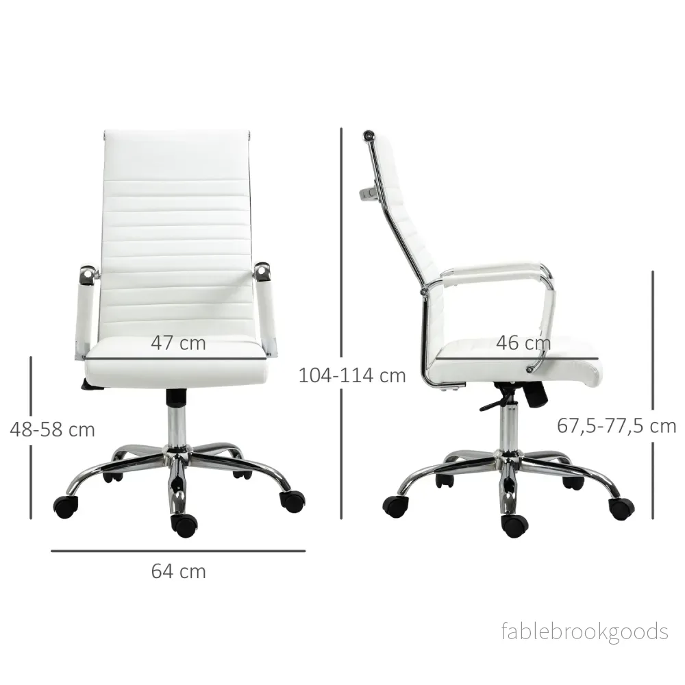 Ergonomisk vit kontorsstol, 360° vridbar, 120 kg Kapacitet - Bild 3