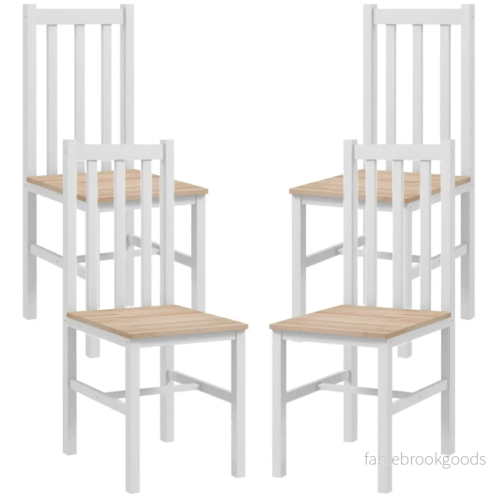 4-delade matstolar i massivt trä, modern design, naturlig