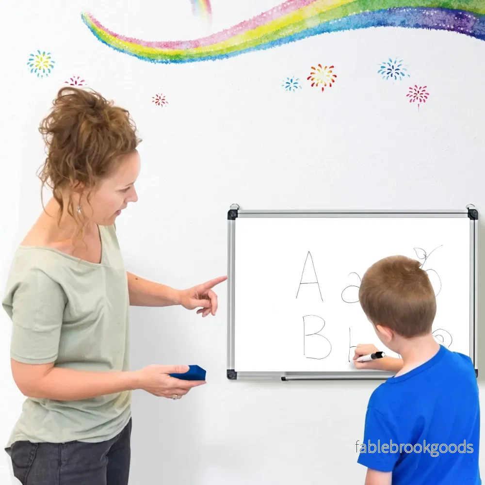 Whiteboard – med avtagbar pennbricka Aluminiumram Magnetisk – 50 x 35 cm – Vit - Bild 2