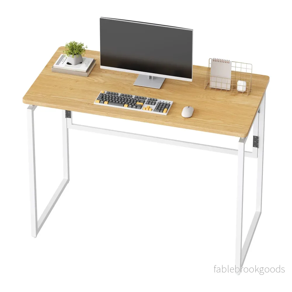 Opklapbaar Bureau - 100 x 50 cm - Afgeronde Hoeken - Ruimtebesparend - Eiken - Bild 2