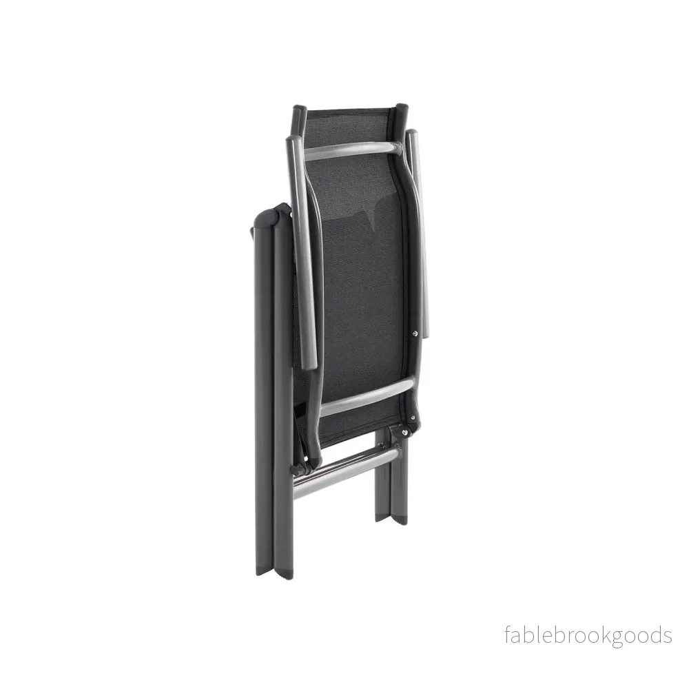 Trädgårdsstolar – Set med 4 hopfällbara stolar – Aluminium – Svart - Bild 2