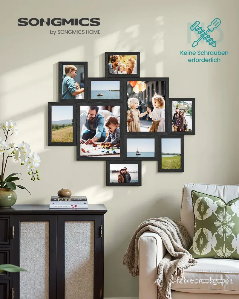 Fotolijsten - Set van 10 - Diverse Maten - PVC - Zwart - Bild 2