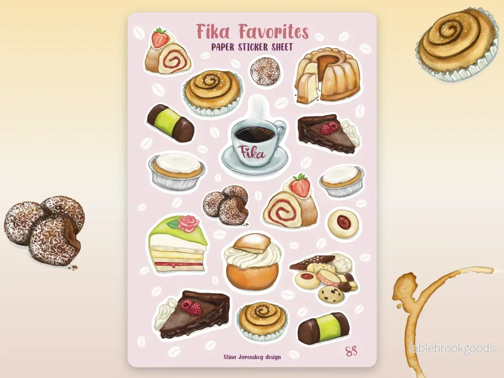 Klistermärkesark- Fika favourites Klistermärkesark- Fika favourites