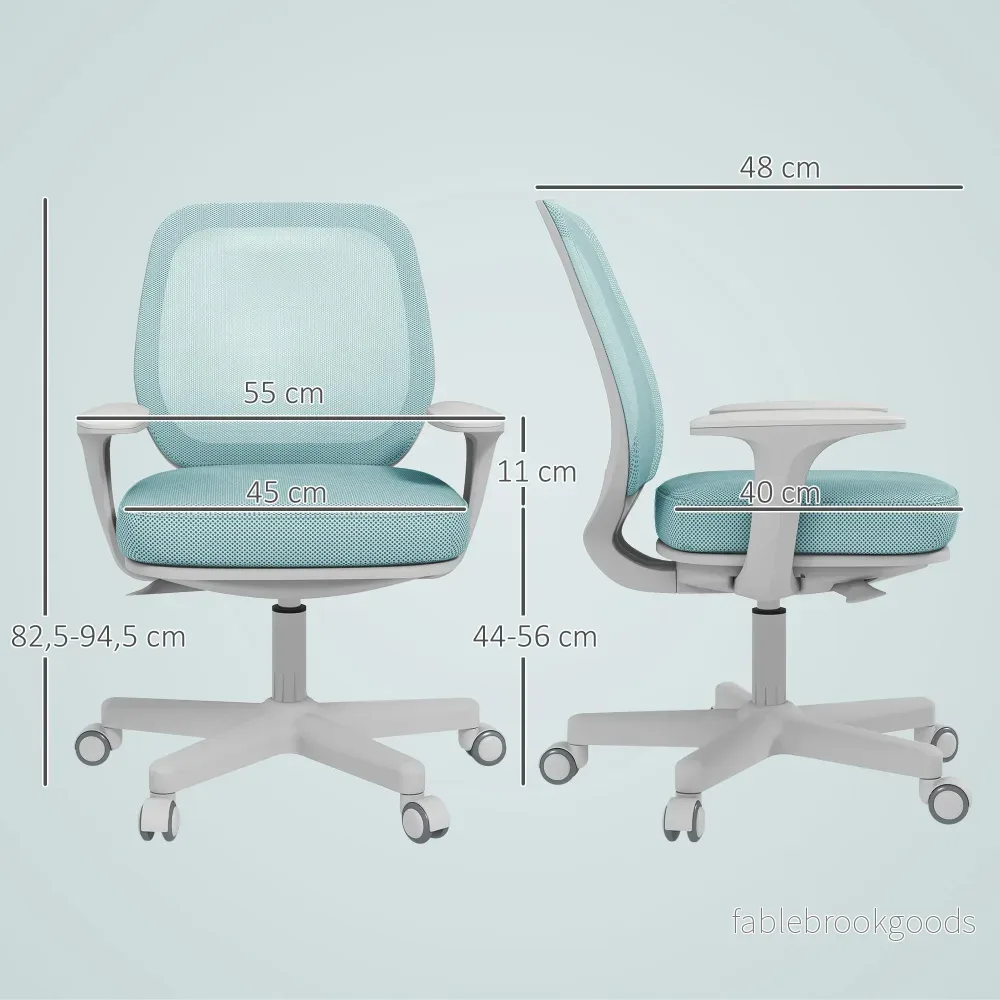 Ergonomisk kontorsstol, justerbar höjd, grön, 360 graders vridbar - Bild 3