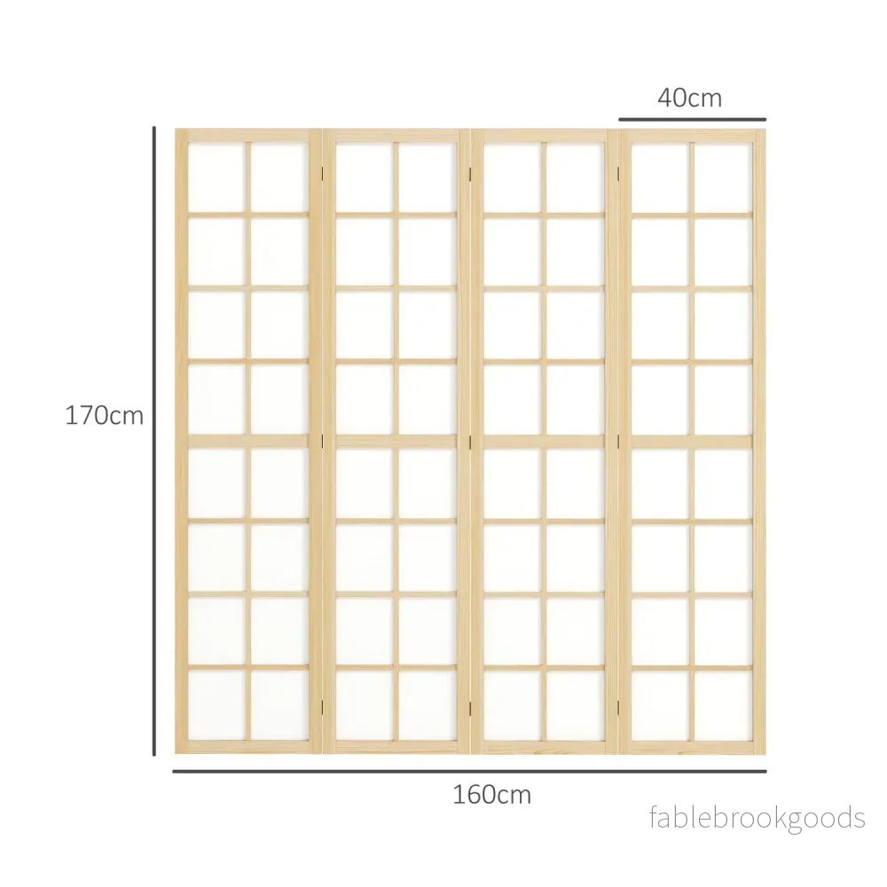 Vikbar Room Divider Privacy Screen, Natural - 160x170 cm - Bild 3