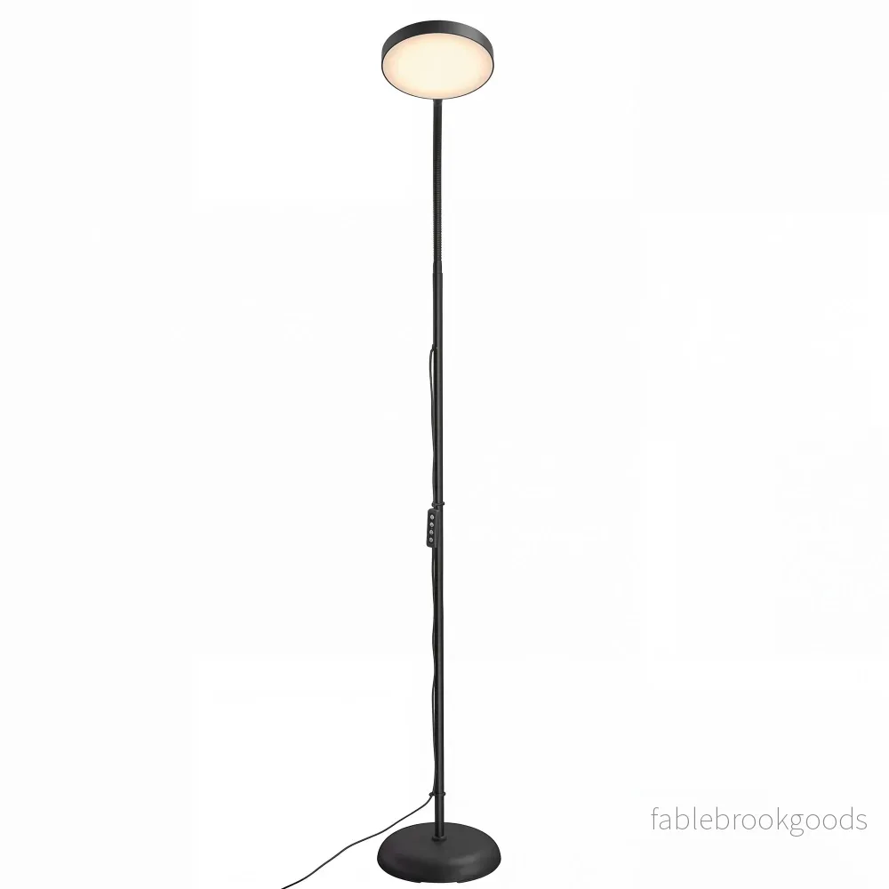 LED Vloerlamp - Dimbare Leeslamp - 360° Draaibaar - 170 cm - Matzwart - Bild 2