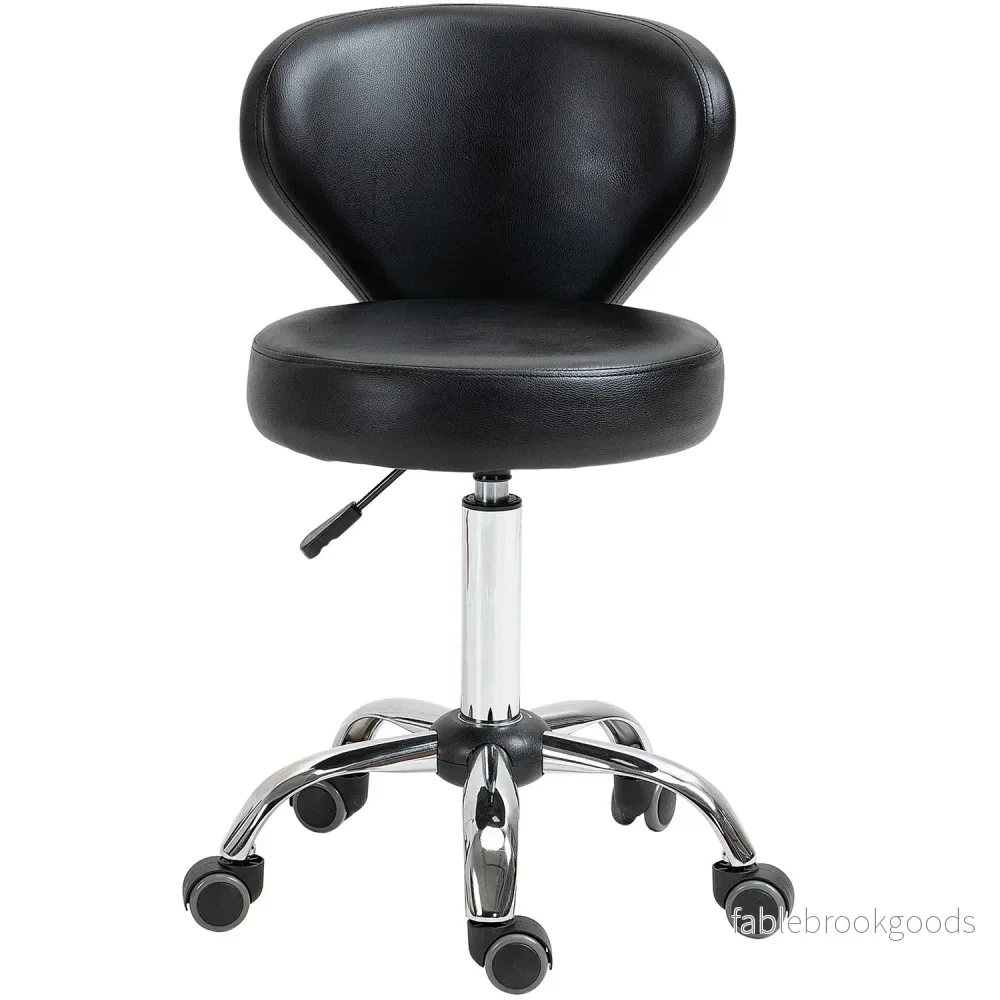 Roterande massagepall – justerbar ergonomisk sits, svart konstläder