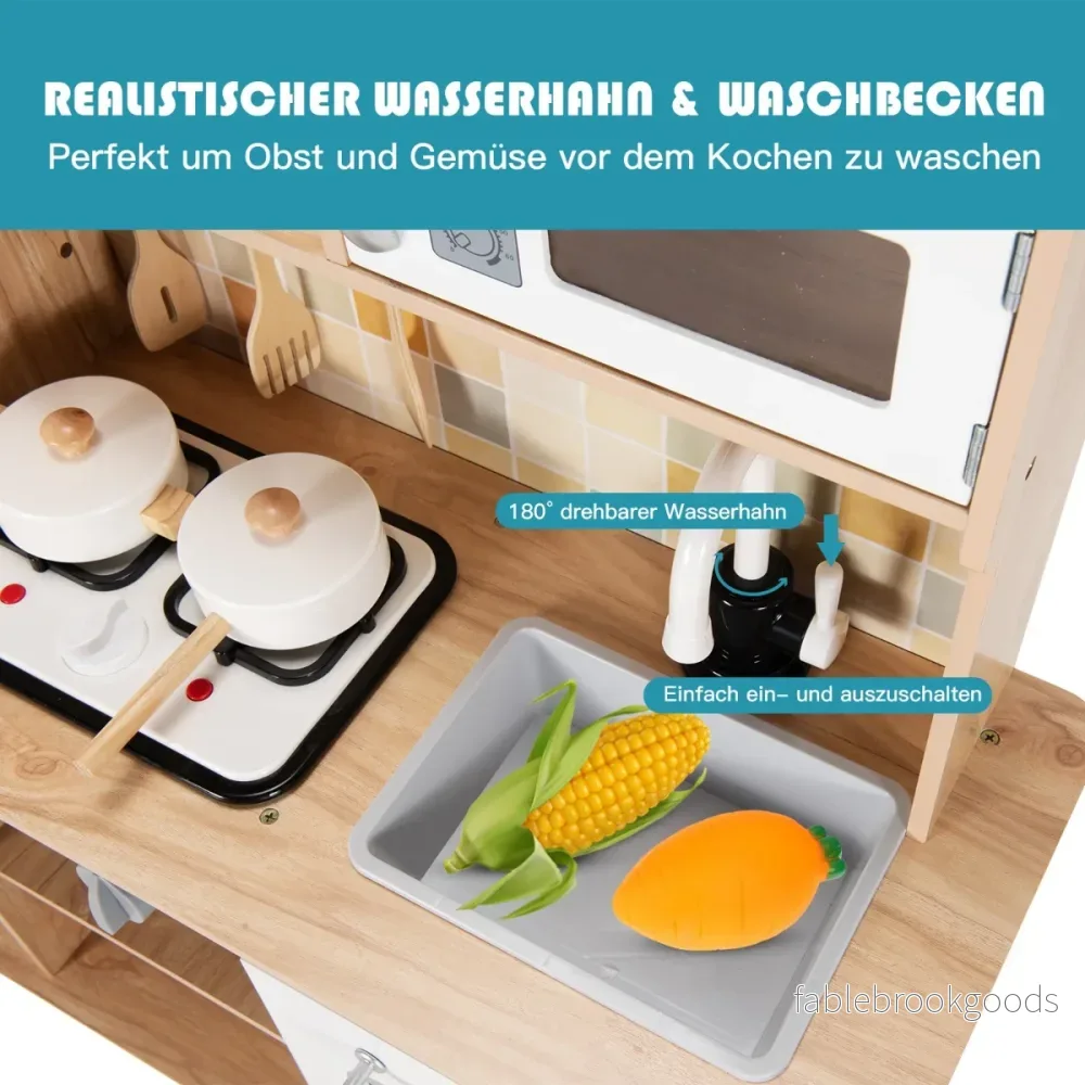 Kökslekset – för barn i trä Vit + Naturligt – 81 x 29 x 88,5 cm - Bild 2