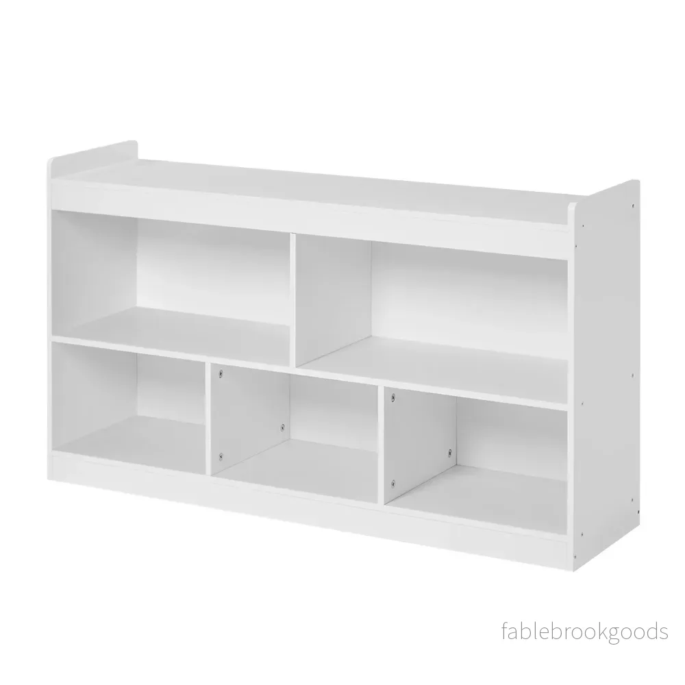 Kinderrek – Montessori Speelgoed- en Boekenrek – Wit – 30 x 112,2 x 65 cm