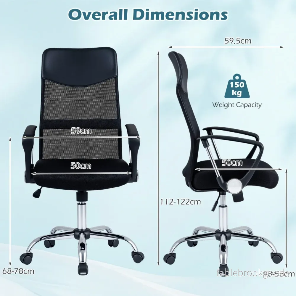 Ergonomisk – Kontorsstol Med Vippefunktion Höjdjusterbar Skrivbordsstol Spelstol – Svart - Bild 2