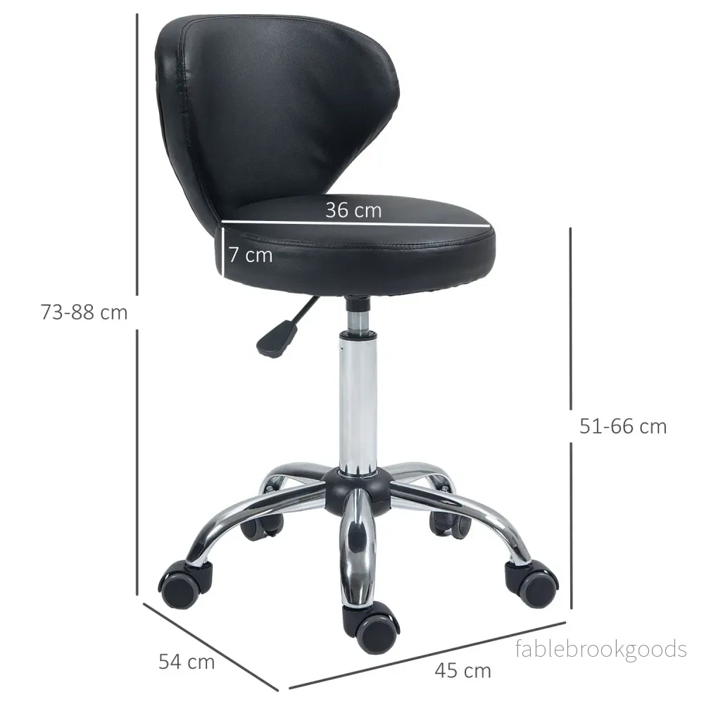 Roterande massagepall – justerbar ergonomisk sits, svart konstläder - Bild 3