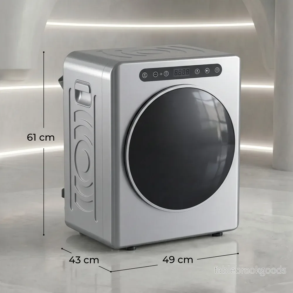 Ventilerad torktumlare 5 kg, 1000 W, kompakt, silver - Bild 3