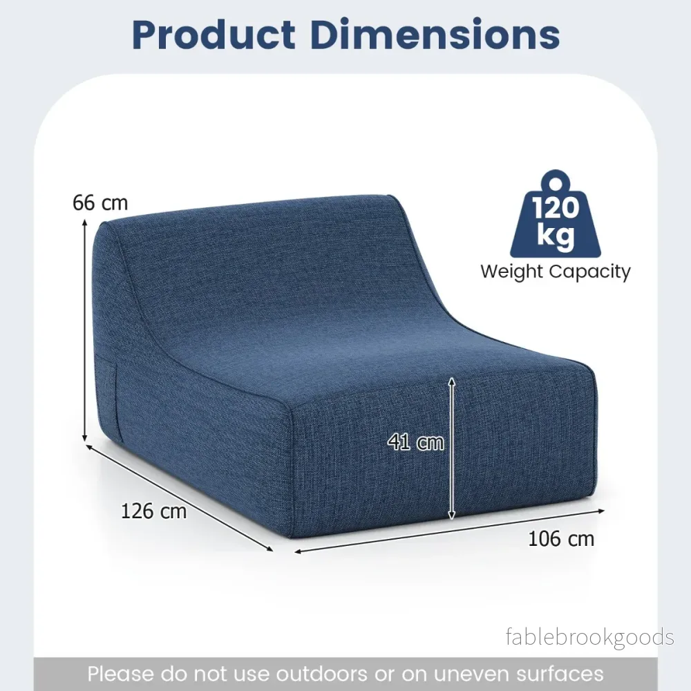 Uppblåsbar – lounge fåtölj ergonomisk lat soffa med avtagbar överdrag – Blå - Bild 2