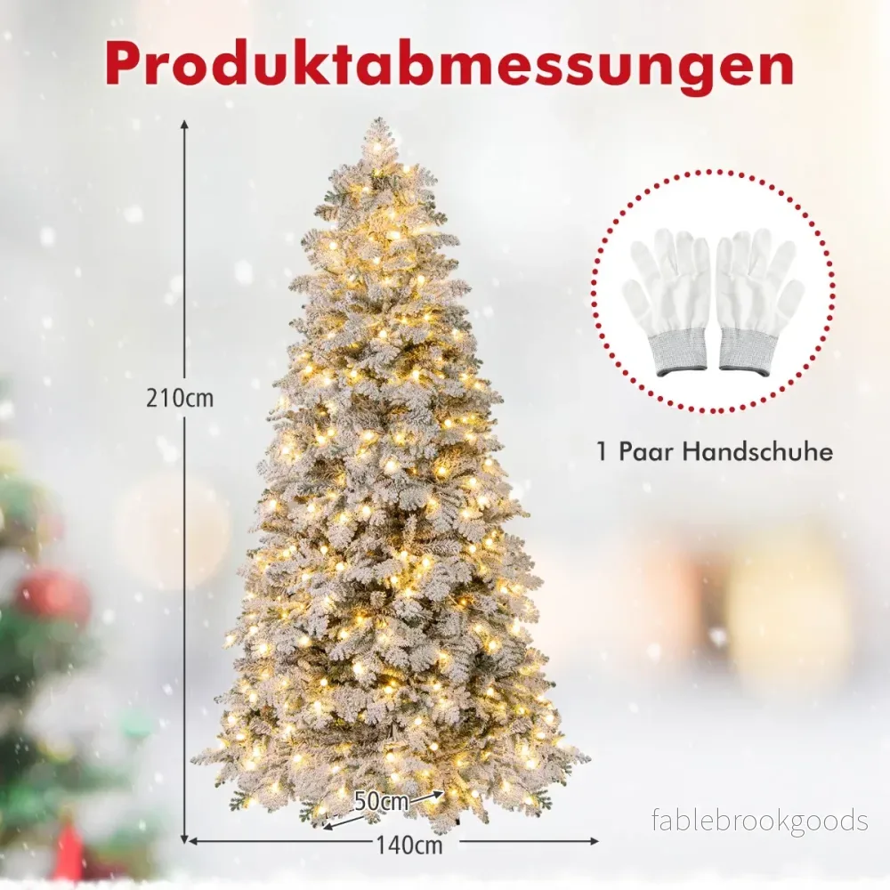 Konstgjord – julgran Snötäckt Förmonterad hopfällbar – 210 cm – Grön - Bild 2