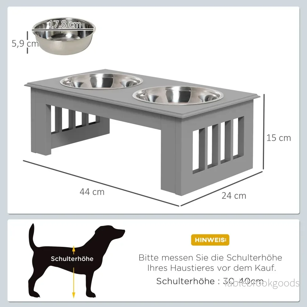 Upphöjd hundskålsats, rostfritt stål, lättskött, 0,9L kapacitet - Bild 3