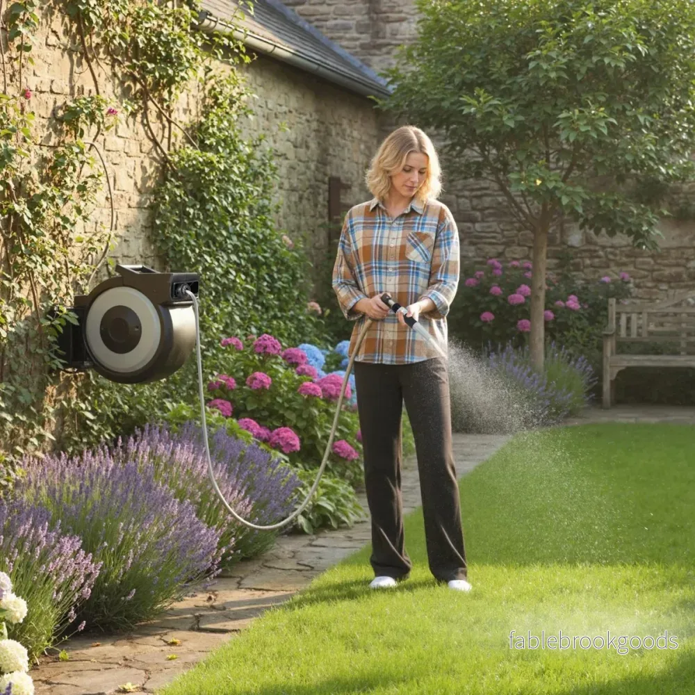 Utdragbar – trädgårdsslangbox vattenslang med tillförselslang Väggmonteringsset – 30 m 2 m – Svart - Bild 3
