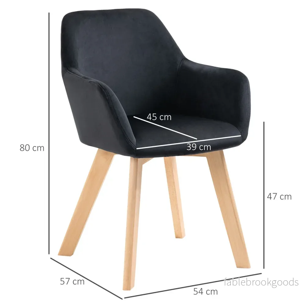 Ergonomiska svarta köksstolar Set om 2, trä & polyester - Bild 3