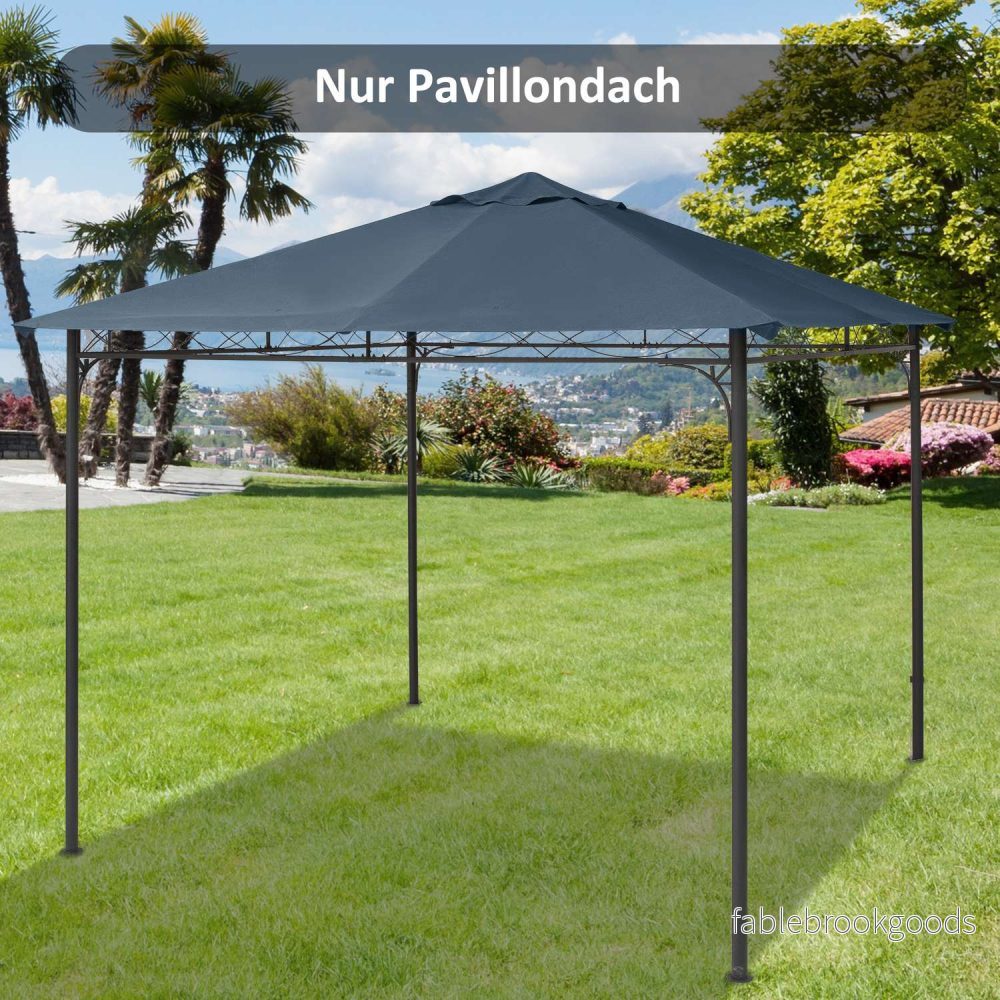3x3M Mörkgrå Polyester Gazebo Ersättningstaktäcke - Bild 2
