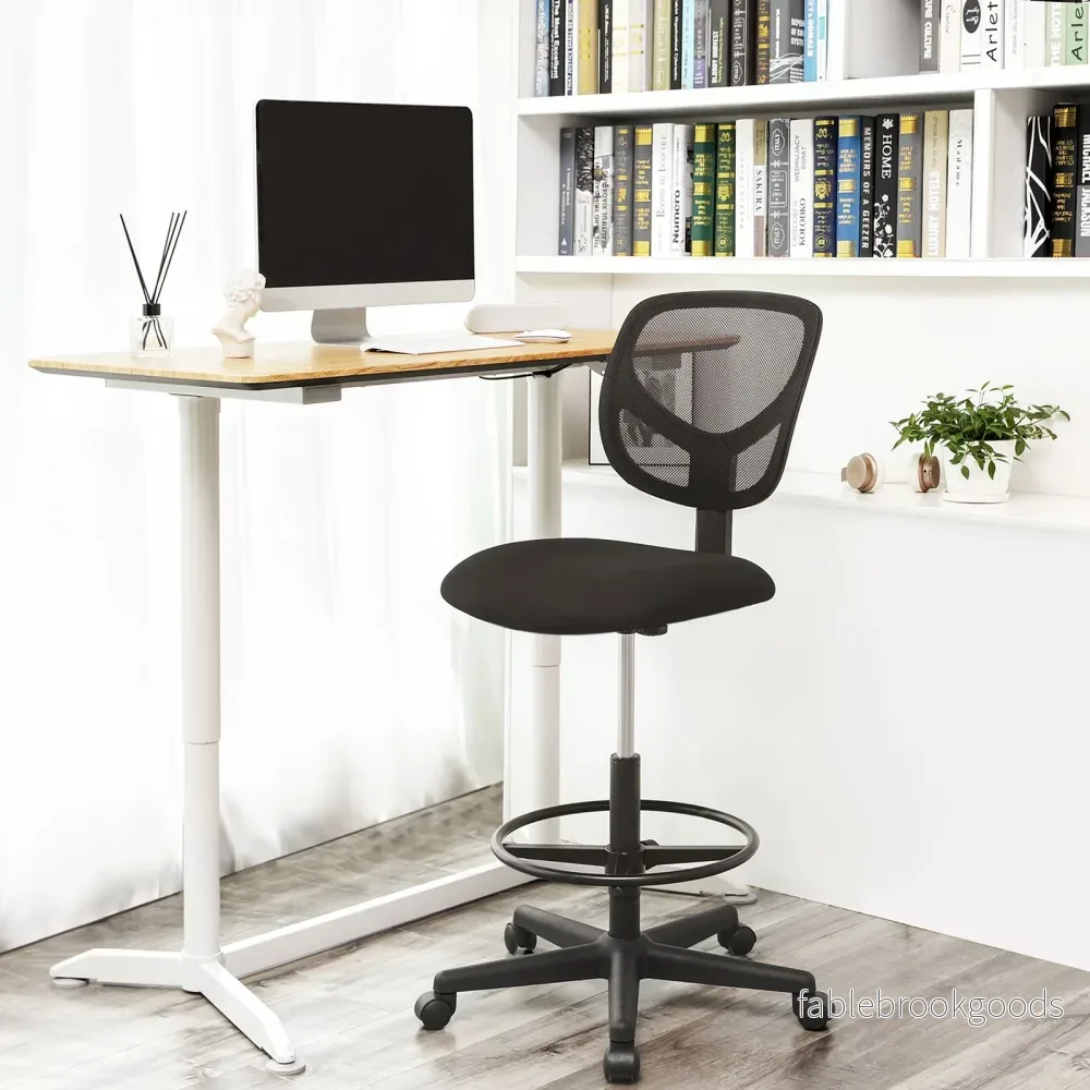 Kontorsstol – Justerbar fotring – Mesh som andas – Svart - Bild 3