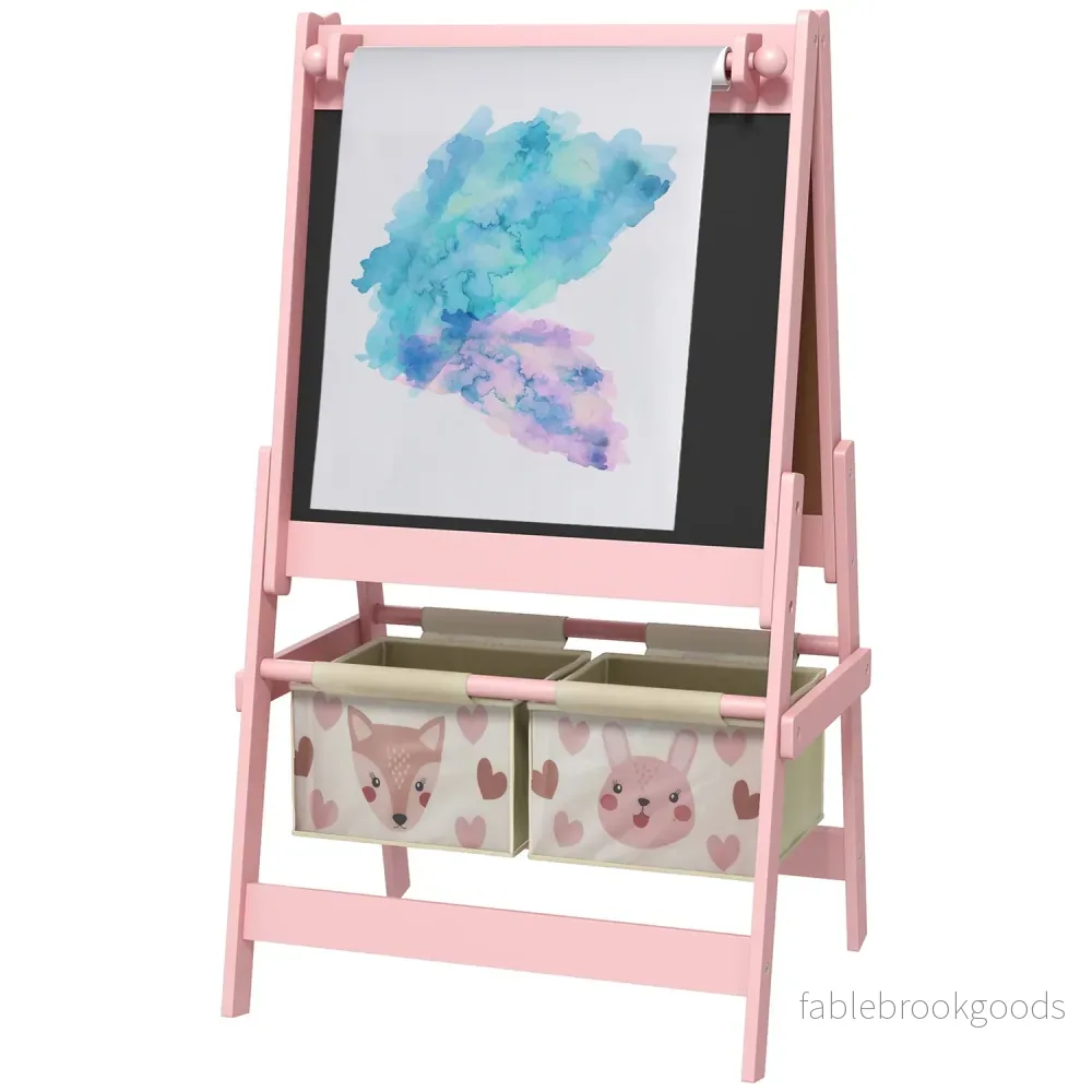 Barns 3-i-1 staffli, rosa, whiteboard och pappersrulle Barns 3-i-1 staffli, rosa, whiteboard och pappersrulle