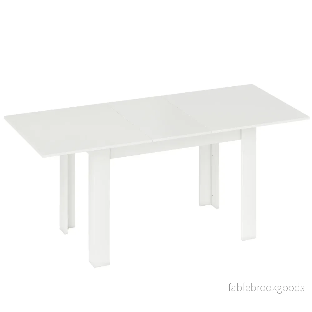 Utdragbart matbord, 140-180 x 80 cm, Vitt