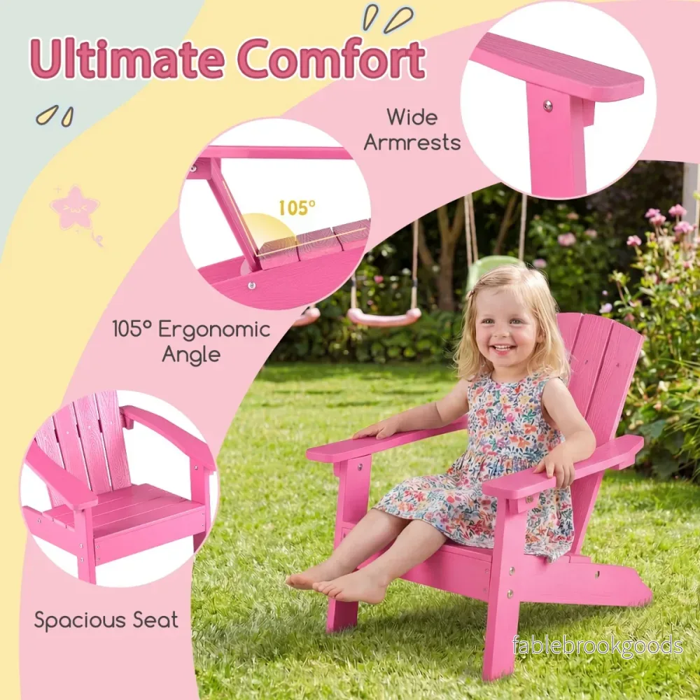 Barn – Adirondack Stol I HIPS Med Ergonomiskt Ryggstöd – Brun - Bild 3