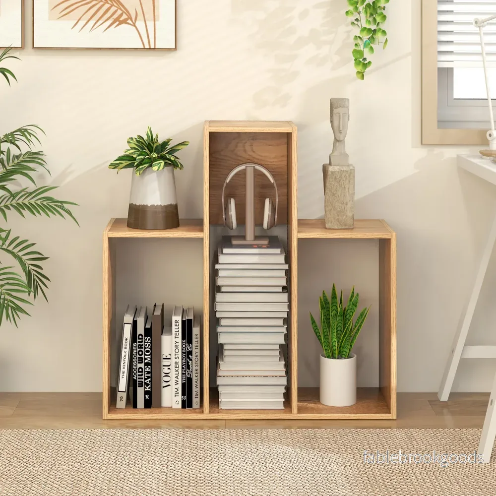 Konvexa – bokhylla med tippskydd nivåer stående rumsavdelare – 3 29,5 x 84 x 83,5 cm – Natur - Bild 3