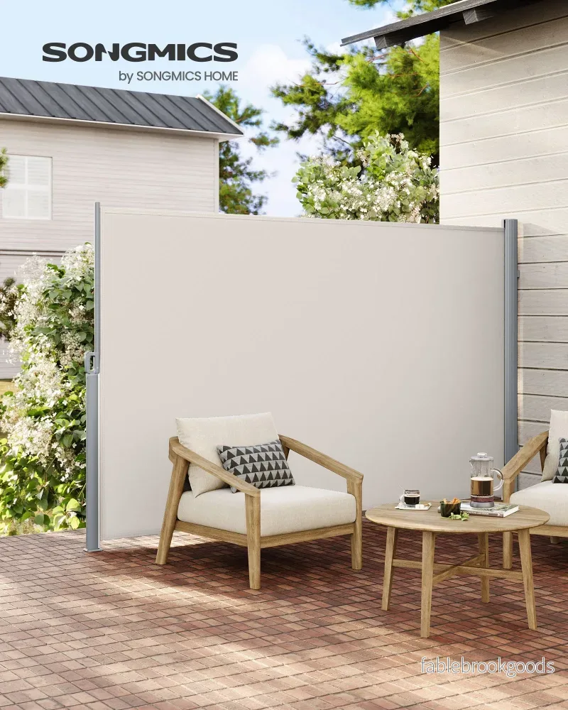 Zijluifel - 180 x 350 cm - Uitschuifbaar - Privacyscherm - Beige - Bild 3