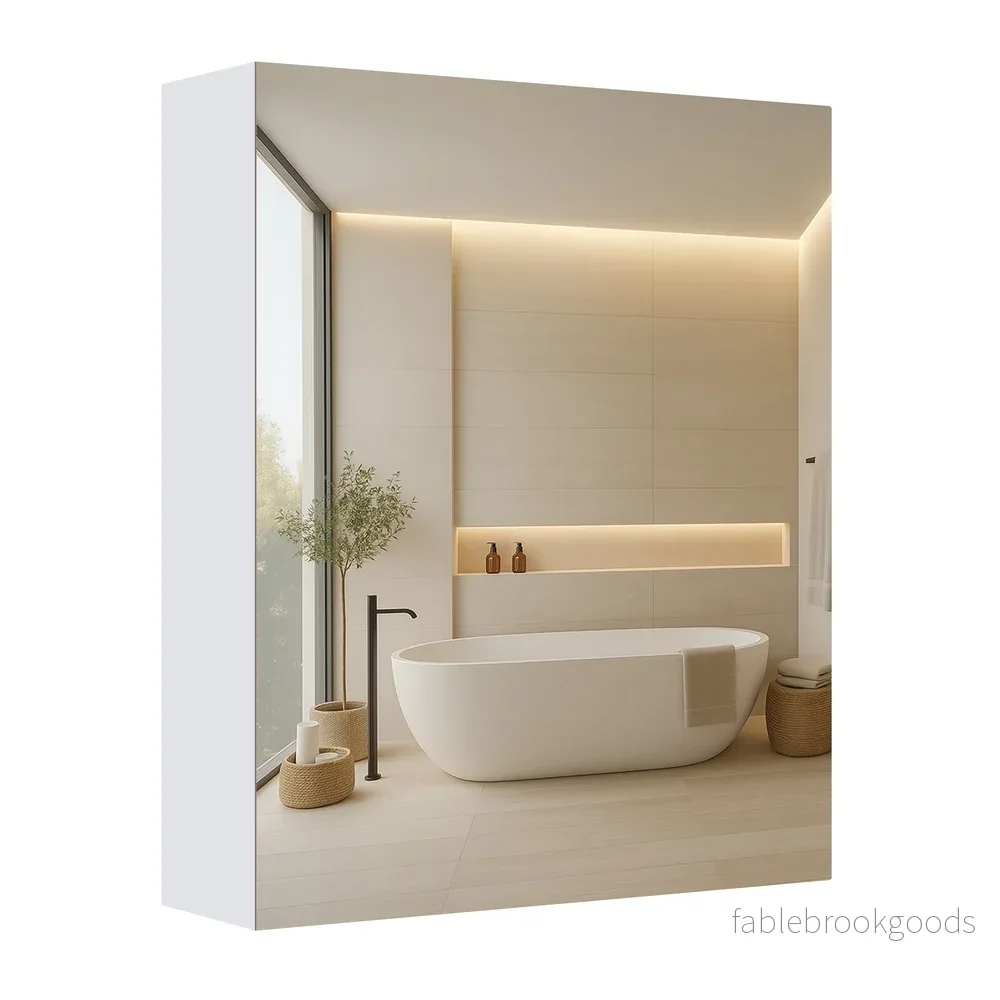 Spiegelkast - 13 x 50 x 60 cm - Wit - 1 deur - Maximale belasting 25,5 kg