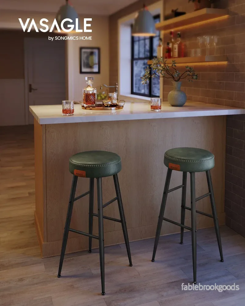 Barstolar Set om 2 – Industriell design – Skogsgrön - Bild 2