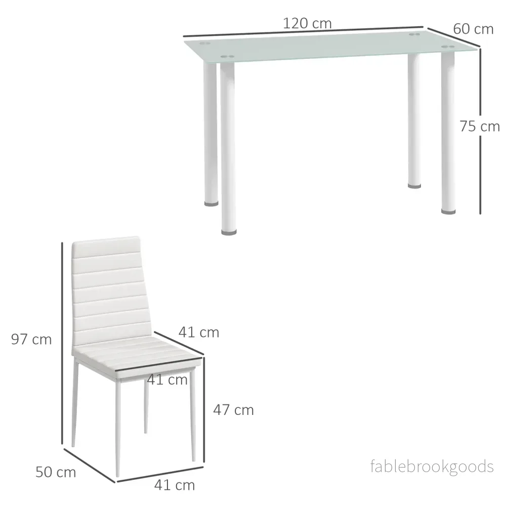 5-delat matsalsset, glasbord & 4 stålstolar, svart - Bild 3