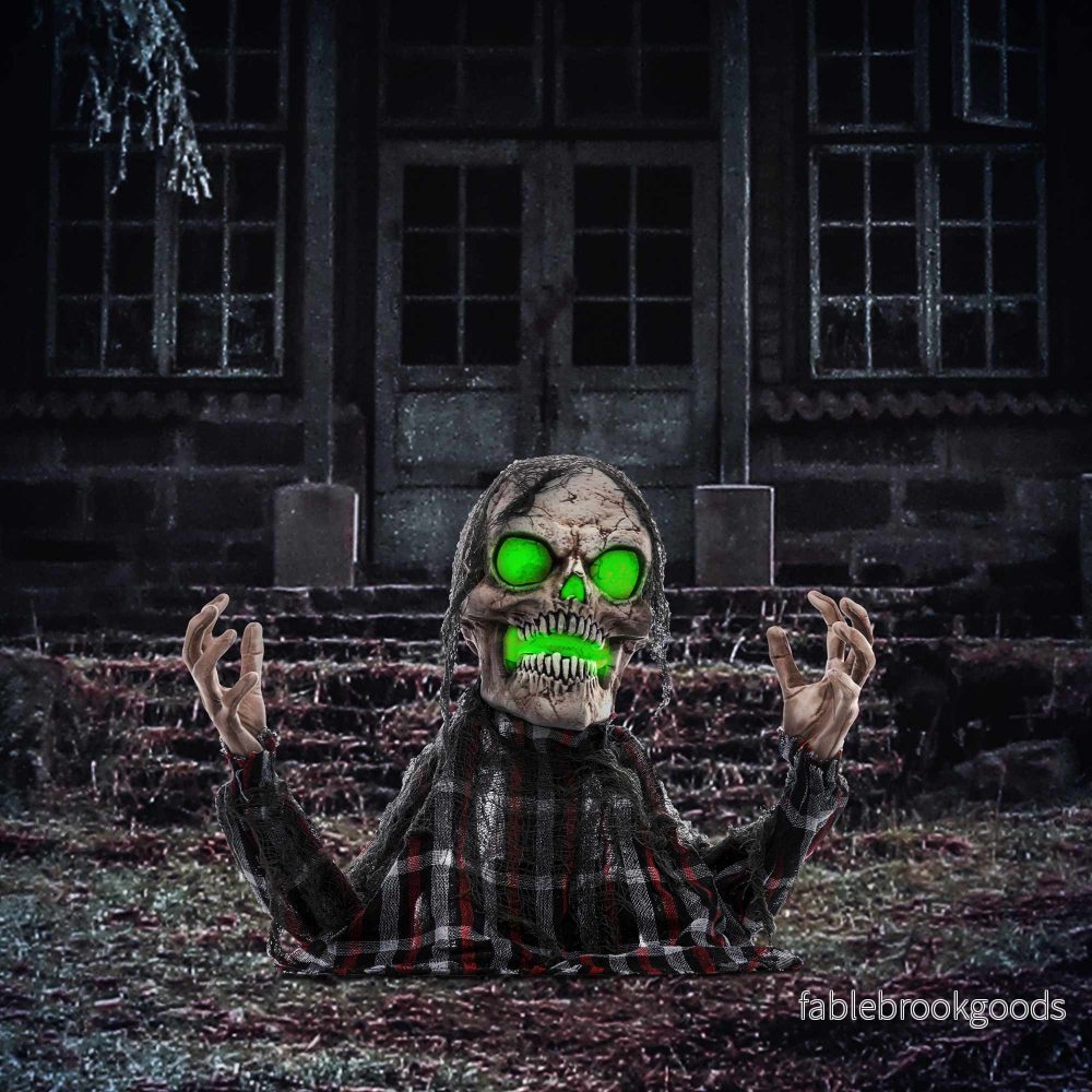 Halloween-banbrytarskelett, böjbara armar, glödande ögon - Bild 2