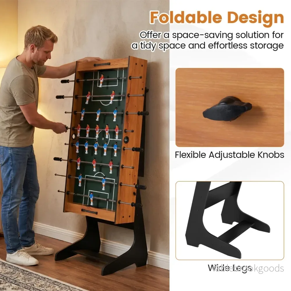 Hopbar – fotbollsspelbord med spelare och bollar poängräknare, – 22 2 2 120 cm – Natur - Bild 3
