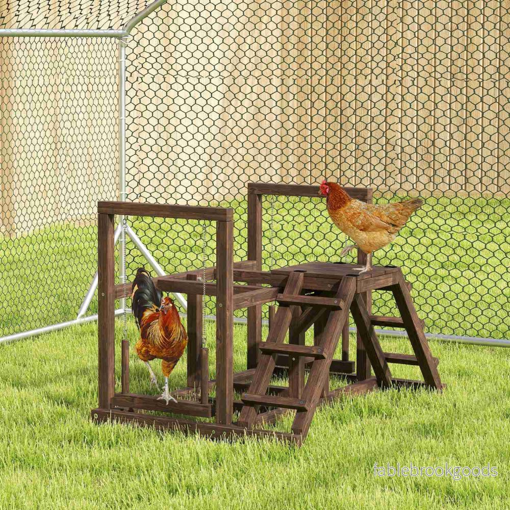 Träkycklinglekram med sittpinnar och gunga - Bild 2
