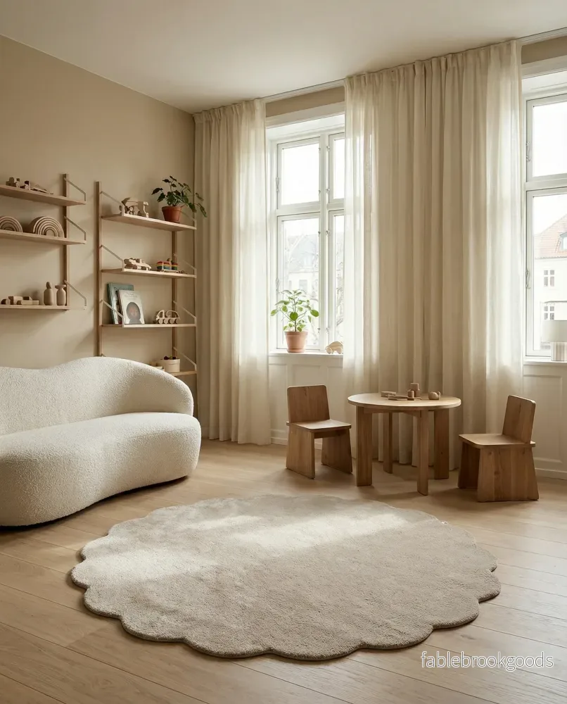 Matta Shell Beige Rund - Bild 3