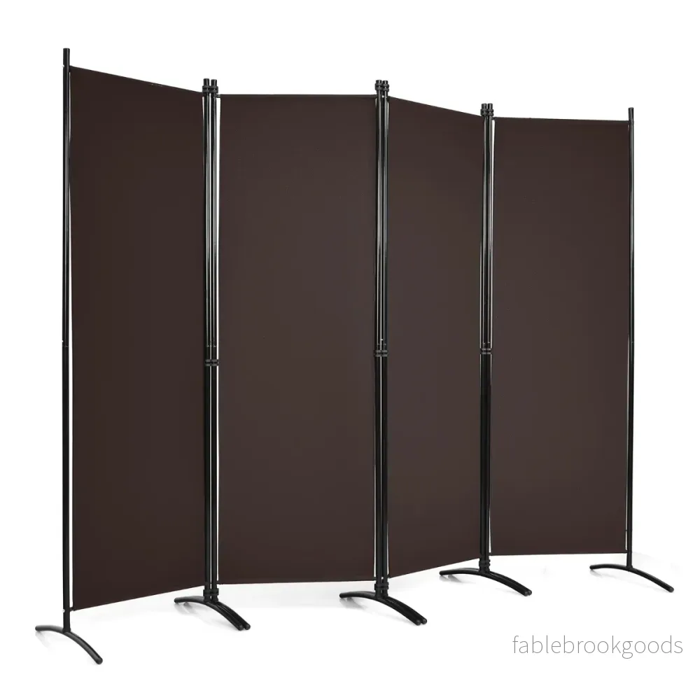 panel – hög rumsavdelare Bärbar skiljevägg med stålram – 4 173 cm – Brun